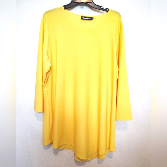 Creation 1X Yellow Long Sleeve Top - Picture 1 of 4